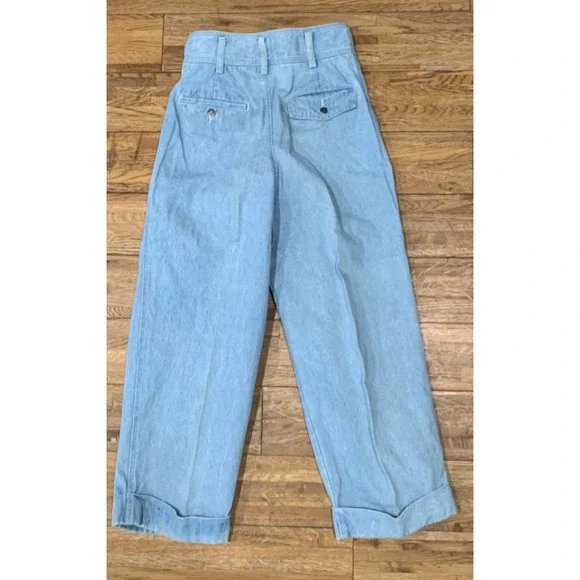 Vintage Liz Wear High Waist Wide Leg Pleated Denim Jeans Cuffed 90's Momcore-4 - Picture 3 of 9